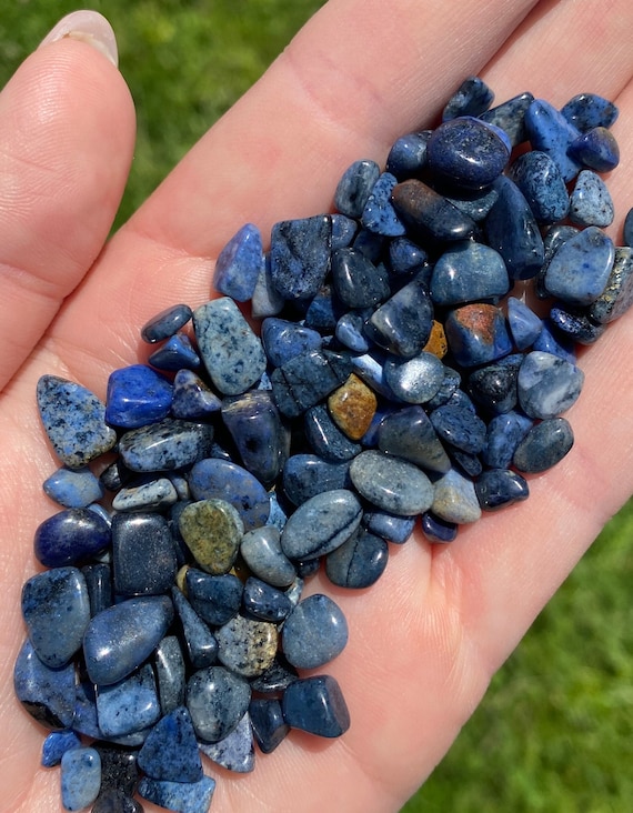 Tumbled Dumortierite Stone Chips - 6mm - 9mm - 85 Grams / 3 Ounce - Crystal - Gemstone Tumbled Dumortierite Stone Chips - 6mm - 9mm - 85 Grams / 3 Ounce - Crystal - Gemstone
