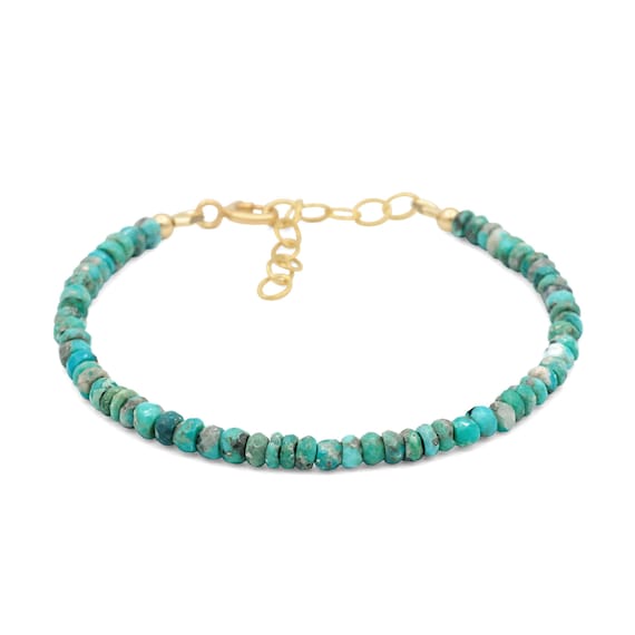 Arizona Turquoise Beaded Bracelet | Natural Authentic Turquoise [ebtp1823] | Women's Genuine Turquoise Jewelry | Real Turquoise