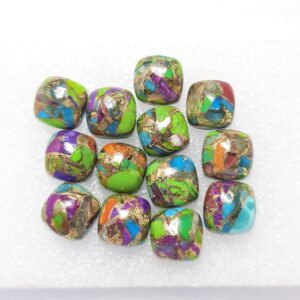 Aaa Multi Copper Mohave Turquoise Cushion Cabochon: Jewelry Making (8x8 To 20x20 Mm)
