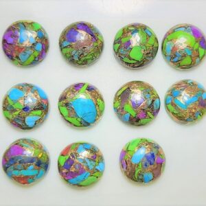 Aaa Multi Copper Mohave Turquoise Round Cabochon: Jewelry Making Stone (8x8 To 20x20 Mm)