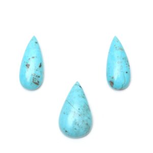AAA Quality Natural Turquoise Smooth Pear Cabochon Gemstone | 14x33 mm to 20x34 mm | Gemstone Cabochon | Set of 3 Pieces