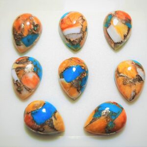 Aaa Spiny Oyster Mohave Turquoise Pear Cabochon: Jewelry Making Stone