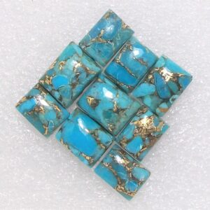 Blue Copper Mohave Turquoise Baguette Cabochon Gemstone (8x10 To 20x30 Mm)