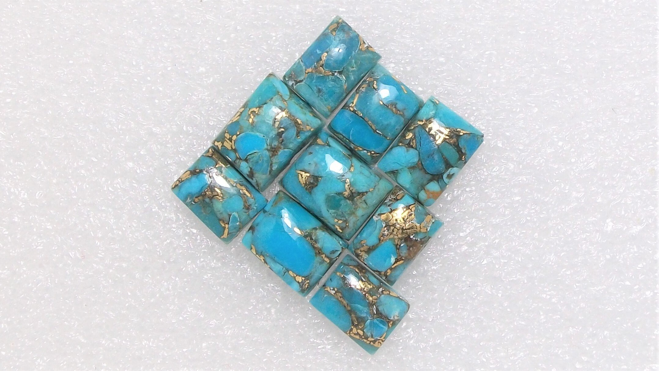 Blue Copper Mohave Turquoise Baguette Cabochon Gemstone (8x10 To 20x30 Mm)