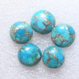 Blue Copper Mohave Turquoise Round Cabochon: Jewelry Making Stone