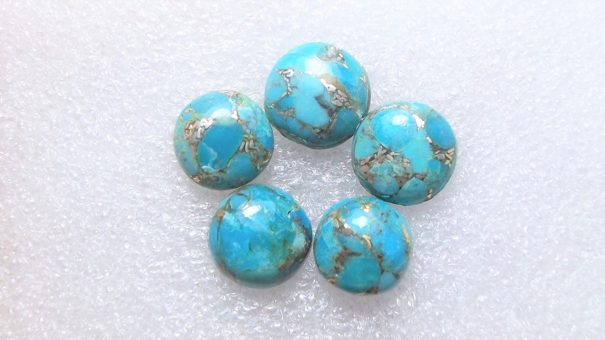 Blue Copper Mohave Turquoise Round Cabochon: Jewelry Making Stone