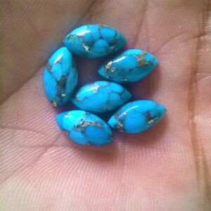 Blue Copper Mohave Turquoise Marquise Cabochon Gemstone (5x10 To 10x20 Mm)