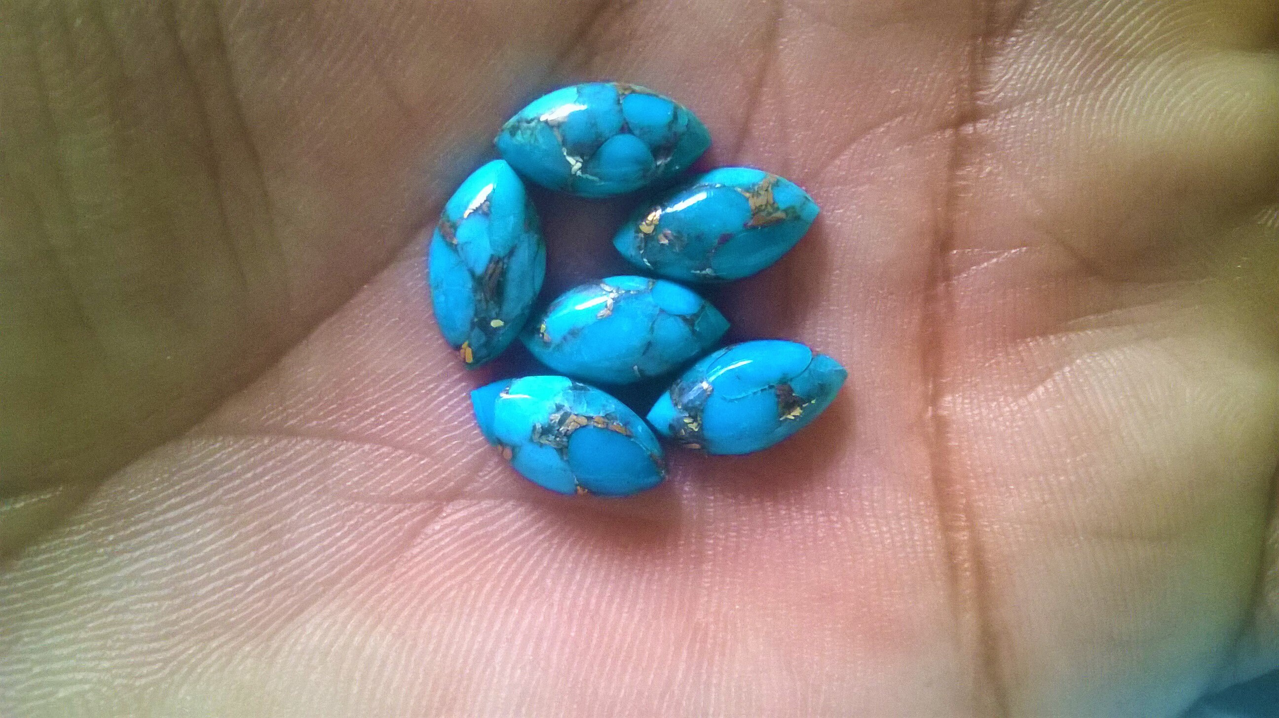 Blue Copper Mohave Turquoise Marquise Cabochon Gemstone (5x10 To 10x20 Mm)