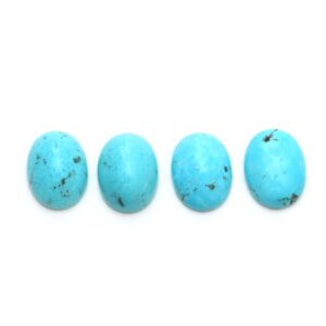 Blue Turquoise Smooth Oval Cabochon Loose Gemstone, 15x20 mm, Turquoise Oval Cabs, Turquoise Jewelry Making Gemstone Cabs, Set of 4 Pieces