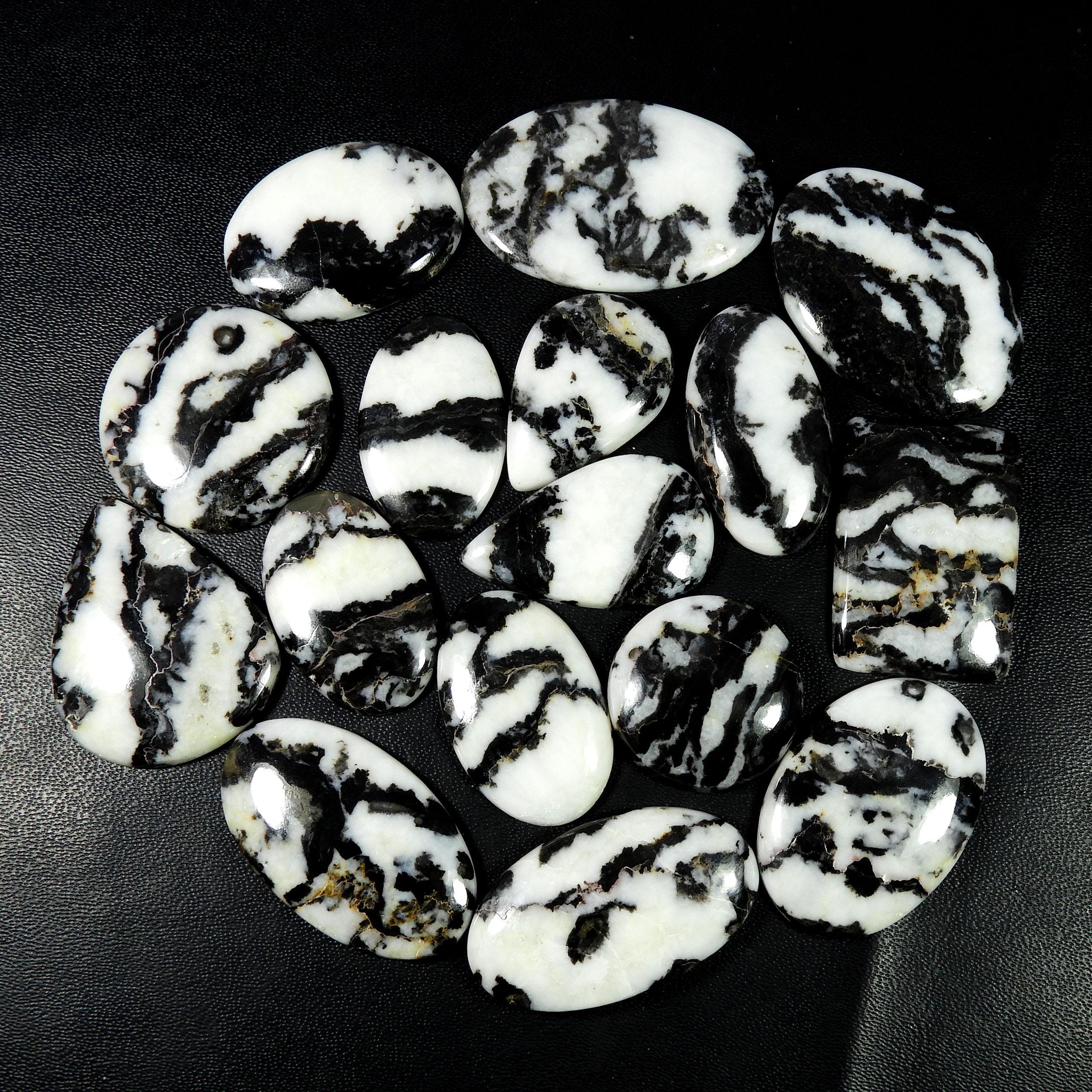 Buffalo Turquoise Gemstone. Natural White Black Buffalo Turquoise. Buffalo Turquoise Cabochon. Oval Shape Wholesale Buffalo Turquoise Loose