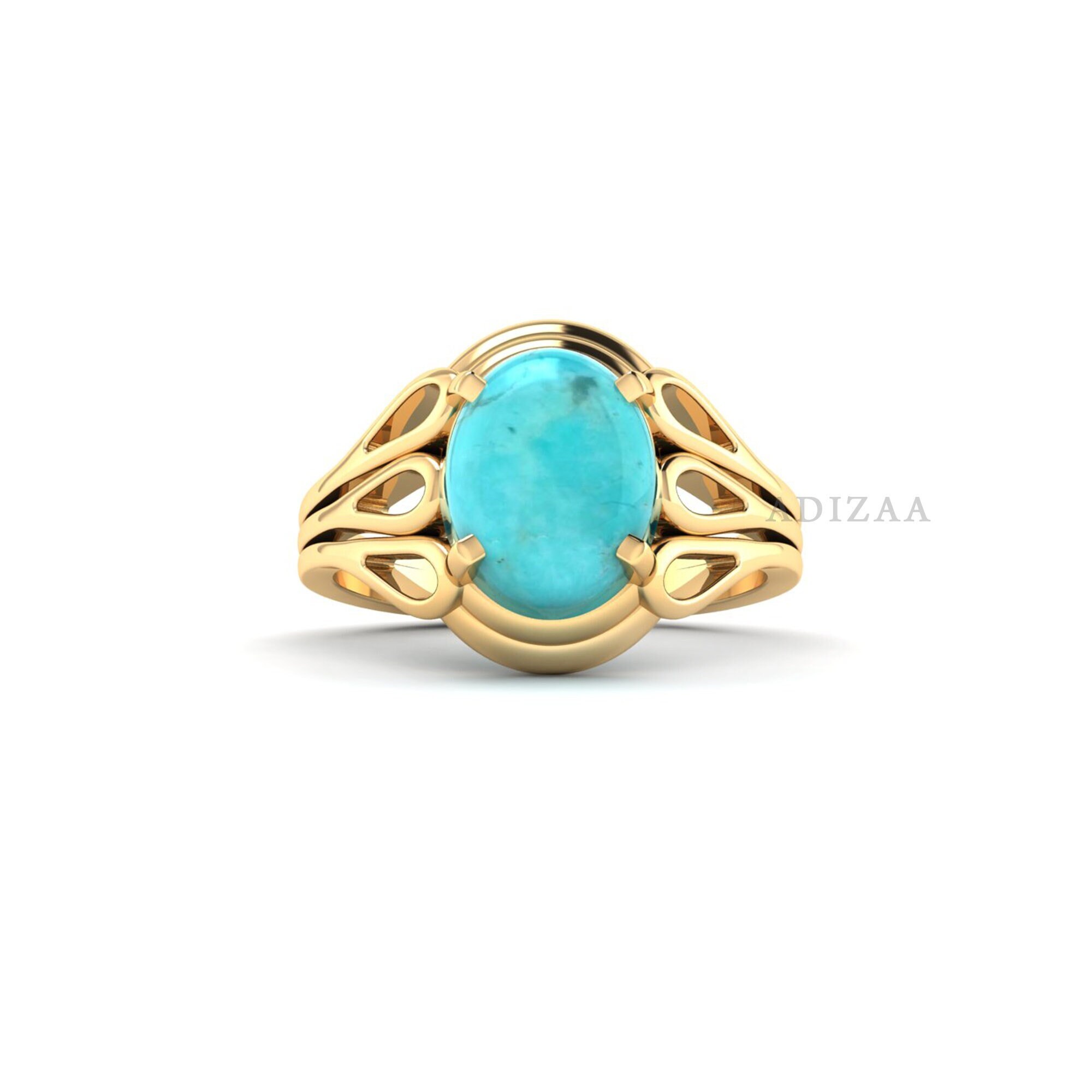 Turquoise Gemstone Ring, Arizona Turquoise Cabochon Modern Band For Women, 18k Gold Filled Gemstone Ring, Handmade Ring For Gift Turquoise Gemstone Ring, Arizona Turquoise Cabochon Modern Band For Women, 18k Gold Filled Gemstone Ring, Handmade Ring For Gift