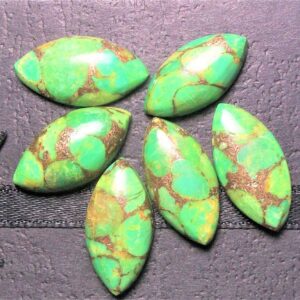 Green Copper Mohave Turquoise Marquise Cabochon: Jewelry Stone (6x12-15x30 Mm)