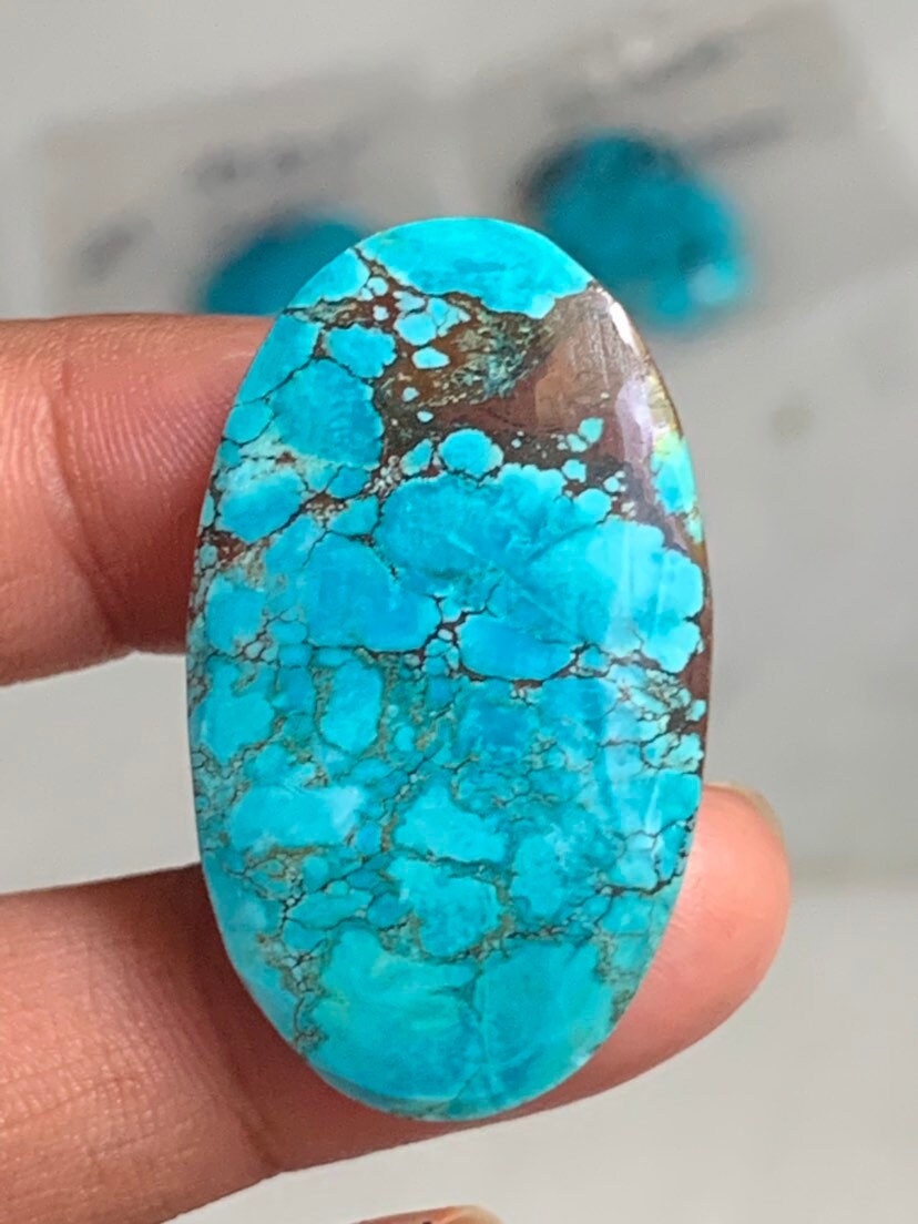 Natural Turquoise Gemstone, Oval Shape Cabochons, 25/35 Mm Top Grade Calibrated Sizes Loose Gemstone For Jewelry, Wholesale Price