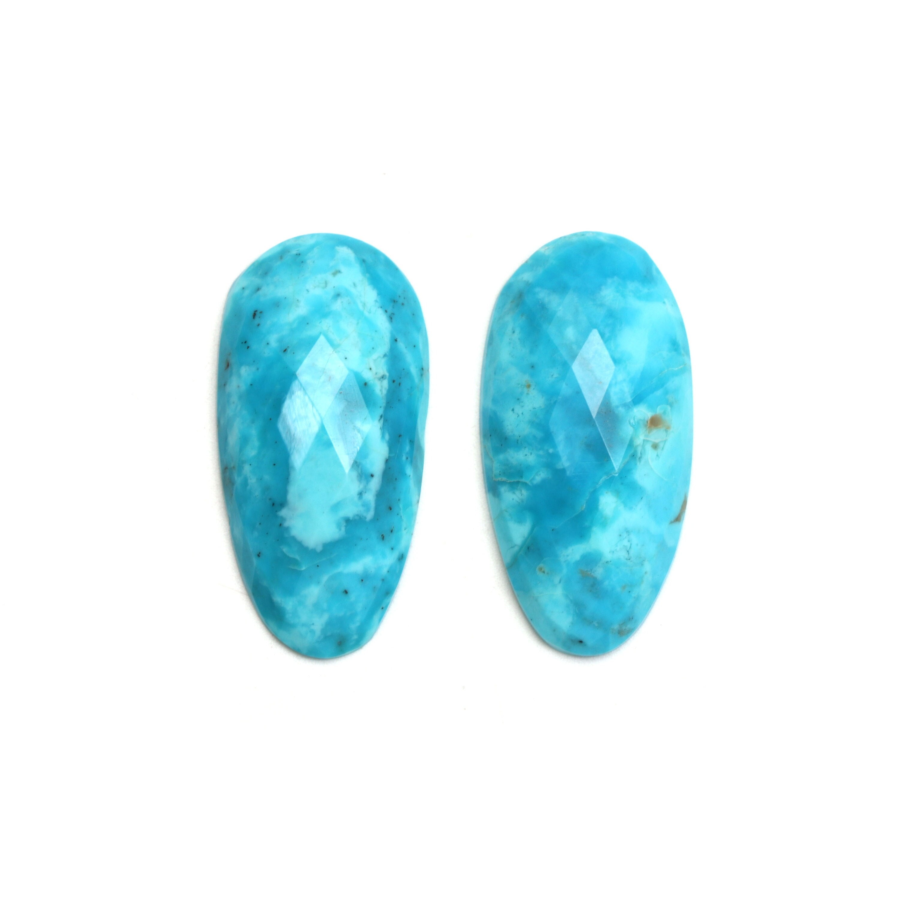 Natural Turquoise Oval Rose Cut Loose Cabochon Gemstone, 20x40 Mm, Turquoise Oval Jewelry Making Gemstone, Pair ( 2 Pieces ) Natural Turquoise Oval Rose Cut Loose Cabochon Gemstone, 20x40 Mm, Turquoise Oval Jewelry Making Gemstone, Pair ( 2 Pieces )
