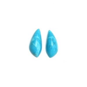 Natural Turquoise Smooth Organic Shape Loose Cabochon Gemstone,  11x25 mm, Turquoise Organic Jewelry Making Gemstone, Pair ( 2 Pieces )