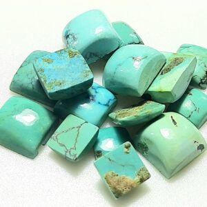 Natural Tibetan Turquoise Square Cabochon: Jewelry Making Gemstone (6x6 To 15x15 Mm)