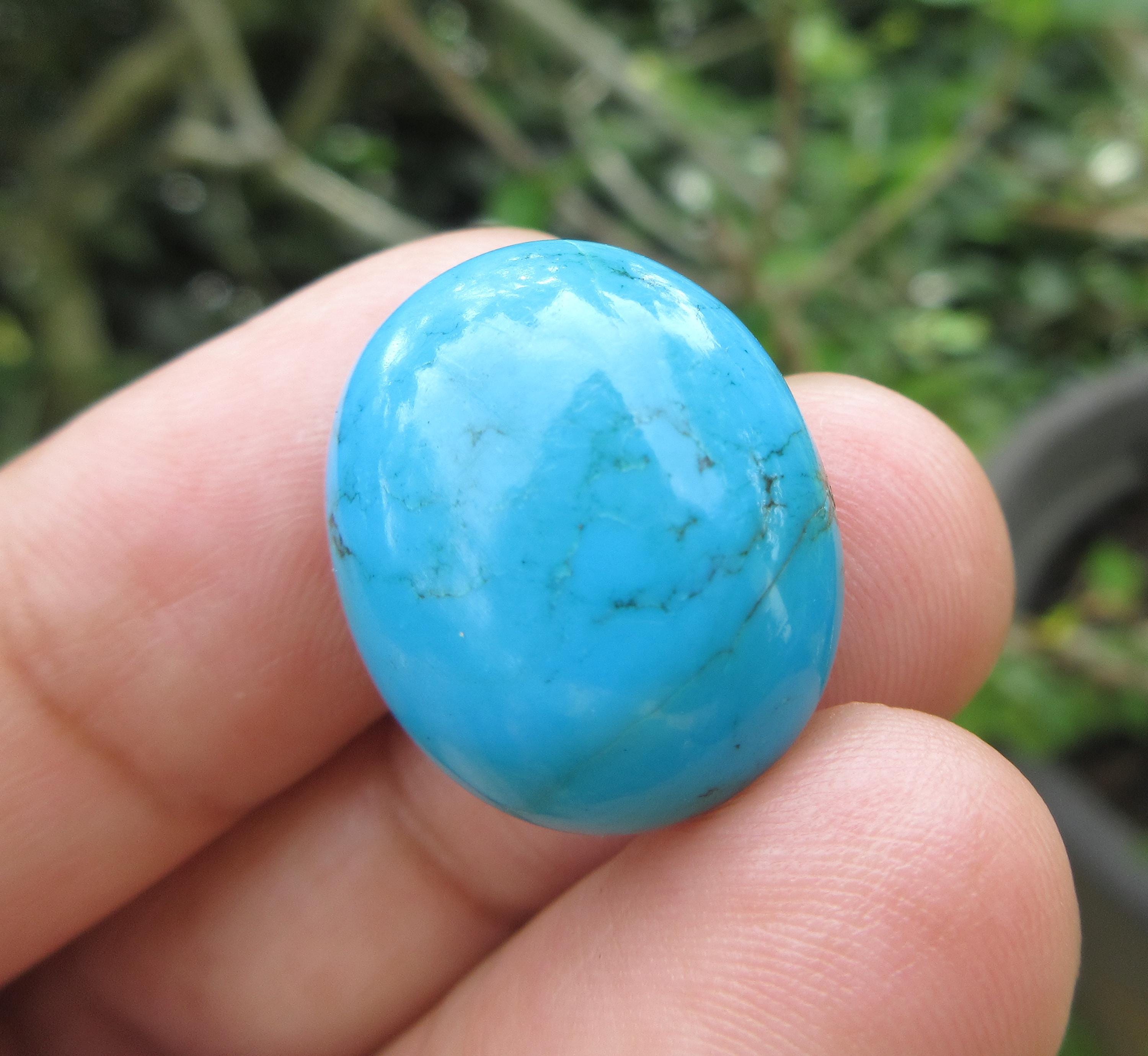 Nepal Turquoise Cabochon: Polished Blue-green Gemstone (21.20 Crt
