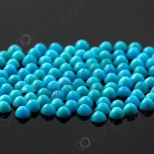 Turquoise Rose Cut Cabochon 3mm Round - Per Stone