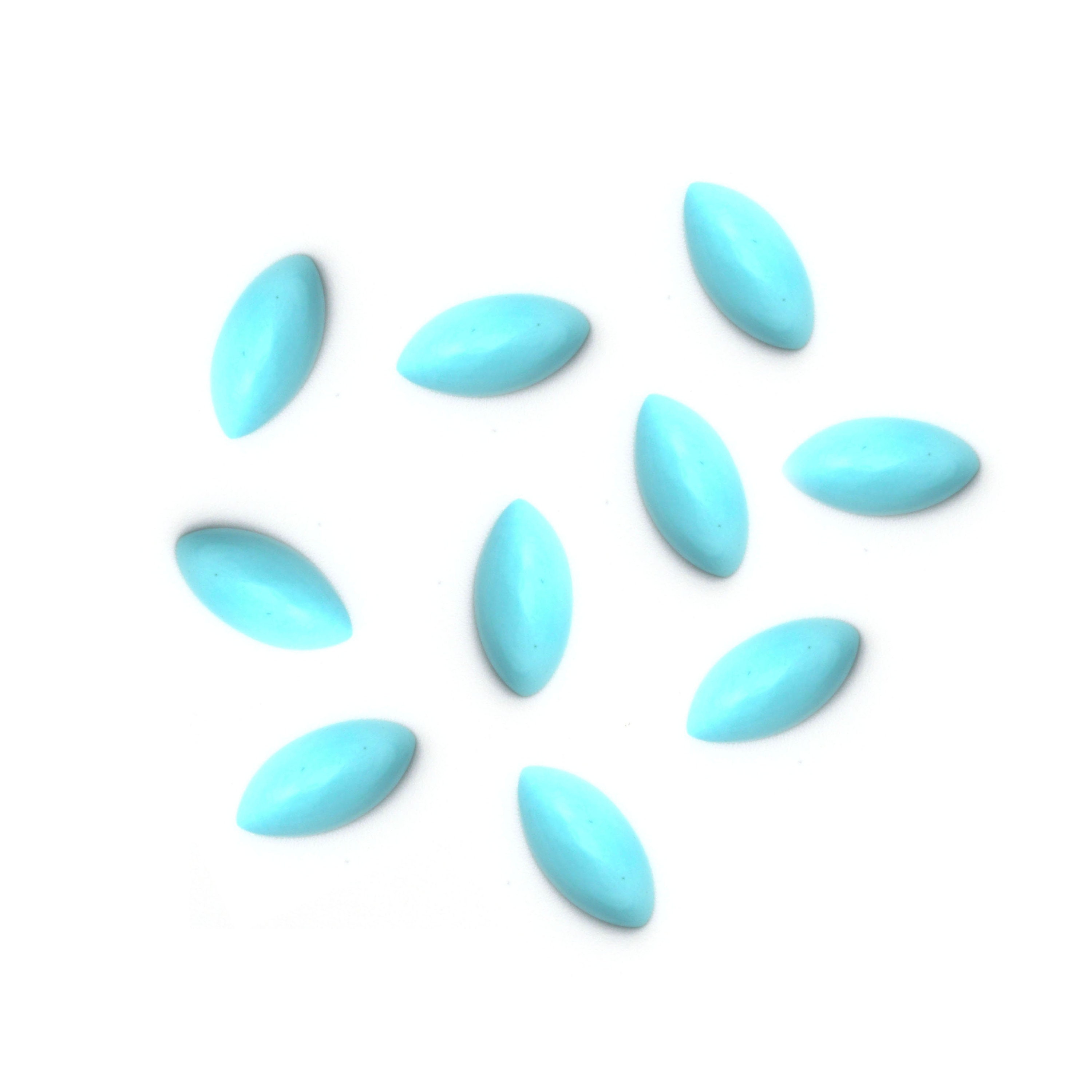 Turquoise Smooth Marquise Loose Gemstone, 3x6mm To 10x20mm, Cabochon Gemstone, Aa Quality, Set Of 10 Pieces