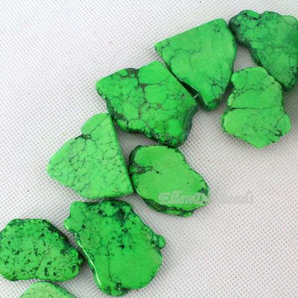 10 Pieces-20x40mm Aa Raw Turquoise Slice Slab Beads,slab Turquoise Beads,top Drilled Slab Beads,loose Nugget Beads,turquoise Jewelry-bt046