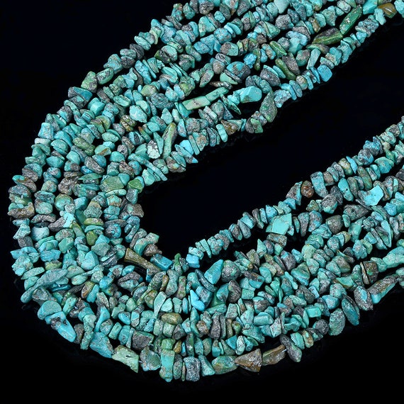Natural Rough Blue Turquoise Gemstone Pebble Nugget Chip 4-5mm 4-6mm 5-8mm 10-17mm Loose Beads Bulk Lot 1,2,6,12 And 50 (d428)