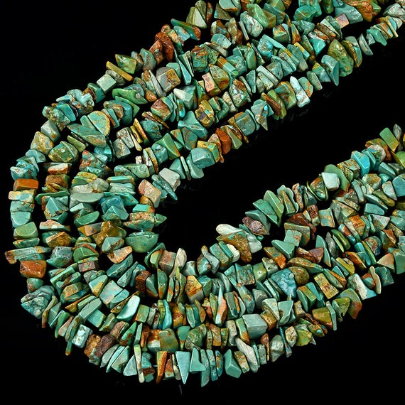 Natural Blue Green Turquoise Gemstone Pebble Nugget Chip 5-11mm 10-17mm Loose Beads Bulk Lot 1,2,6,12 And 50 (d431)