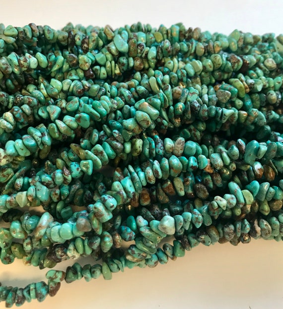 100%  Natural Turquoise 3-10mm Chip Natural Gemstone Bead -15.5 Inch Strand
