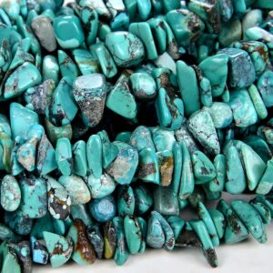 Natural Genuine Turquoise Blue Gemstone Pebble Nugget Chip 6-9MM Beads (D86) Natural Genuine Turquoise Blue Gemstone Pebble Nugget Chip 6-9MM Beads (D86)