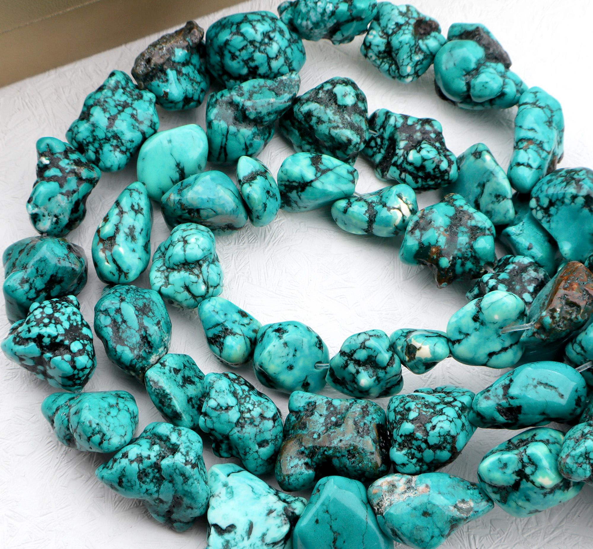 12-18x15-20mm Turquoise Nugget Beads, Blue Turquoise Beads, Gemstone Beads For Diy Necklace Bracelet, Jewelry Supplies--16.5 Inches--st001-2 12-18x15-20mm Turquoise Nugget Beads, Blue Turquoise Beads, Gemstone Beads For Diy Necklace Bracelet, Jewelry Supplies--16.5 Inches--st001-2