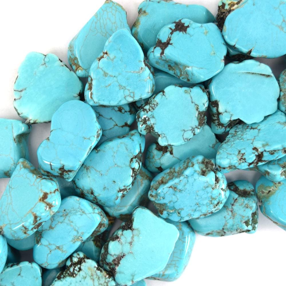 20mm - 25mm Blue Turquoise Freeform Slab Slice Nugget Beads 15" Strand