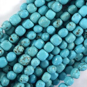 7mm - 8mm blue turquoise cube pebble nugget beads 15" strand 7mm - 8mm blue turquoise cube pebble nugget beads 15" strand