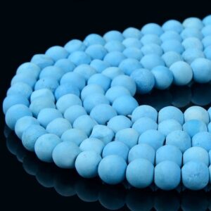 Blue Matte Turquoise Gemstone 7mm Nugget Round Beads 15 inch Full Strand BULK LOT 1,2,6,12 and 50 (80016518-D294) Blue Matte Turquoise Gemstone 7mm Nugget Round Beads 15 inch Full Strand BULK LOT 1,2,6,12 and 50 (80016518-D294)