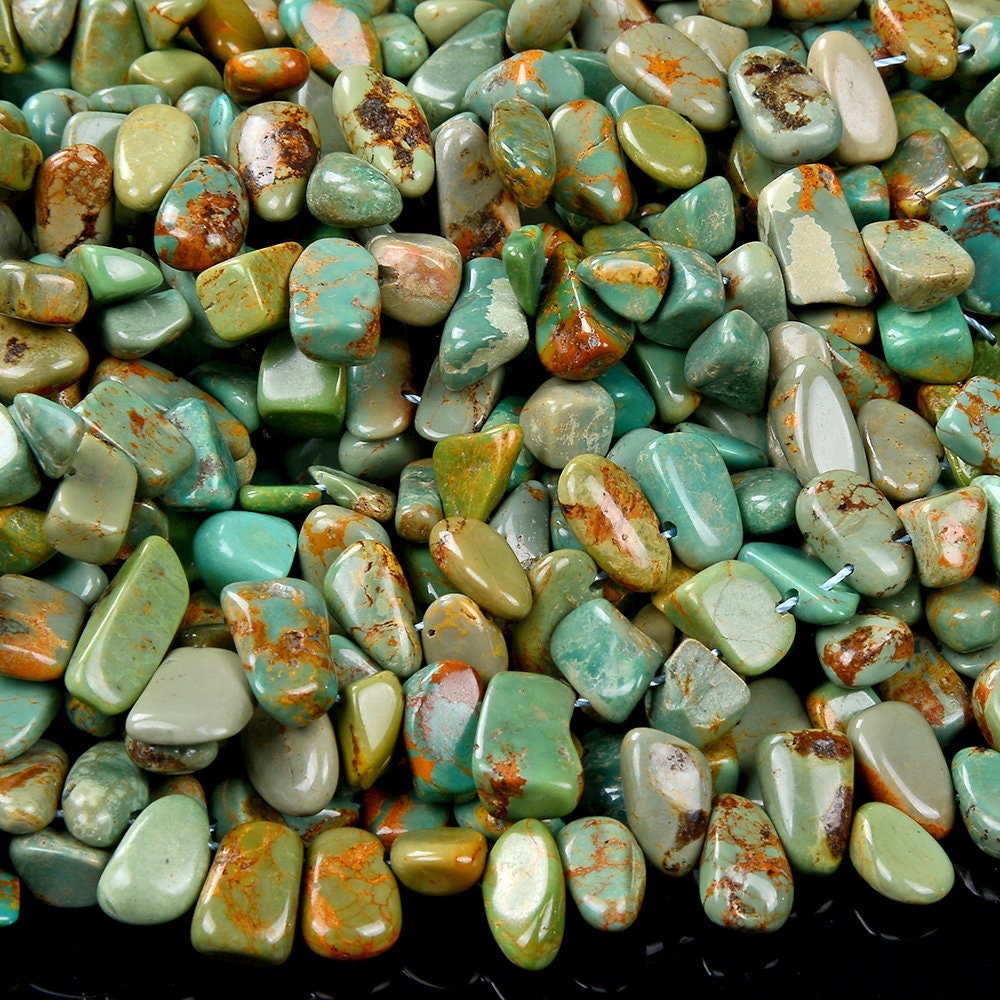 Genuine Natural Turquoise Blue Green Gemstone Pebble Nugget Chip 8-14mm 10-12mm Loose Beads (d432)