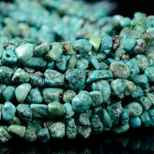 Natural Blue Turquoise Gemstone Pebble Nugget Chip 5-6mm 6-9mm Loose Beads (d612) Natural Blue Turquoise Gemstone Pebble Nugget Chip 5-6mm 6-9mm Loose Beads (d612)