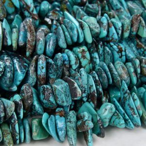 Natural Turquoise Blue Gemstone Pebble Nugget Chip 8-14mm Beads (d86) Natural Turquoise Blue Gemstone Pebble Nugget Chip 8-14mm Beads (d86)