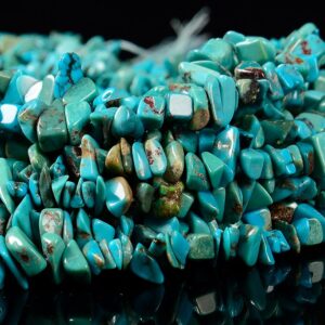 Natural Blue Turquoise Gemstone Pebble Nugget Chip 7-12mm Loose Beads (d615) Natural Blue Turquoise Gemstone Pebble Nugget Chip 7-12mm Loose Beads (d615)