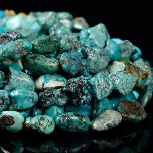 Natural Blue Turquoise Gemstone Pebble Nugget Chip 10-14mm Loose Beads (d611) Natural Blue Turquoise Gemstone Pebble Nugget Chip 10-14mm Loose Beads (d611)