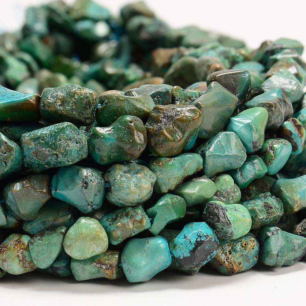 Natural Blue Green Turquoise Gemstone Pebble Nugget Chip 4-7mm 8-10mm Loose Beads (d611) Natural Blue Green Turquoise Gemstone Pebble Nugget Chip 4-7mm 8-10mm Loose Beads (d611)