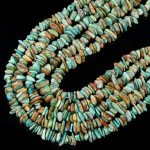 Natural Blue Green Turquoise Gemstone Pebble Nugget Chip 5-8MM 6-11MM 8-18MM Loose Beads BULK LOT 1,2,6,12 and 50 (D432)