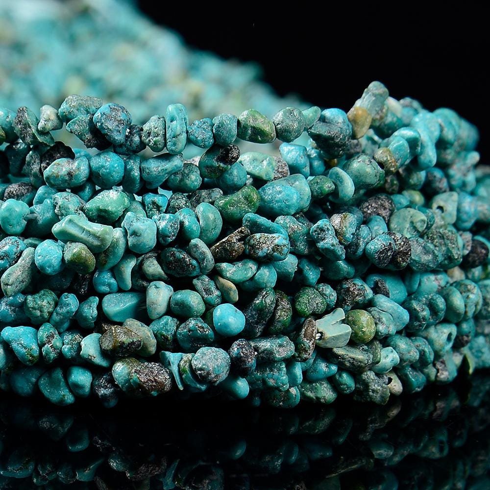 Natural Blue Green Turquoise Gemstone Pebble Nugget Chip 4-5mm Loose Beads 15.5 Inch Full Strand (80019985-d608)