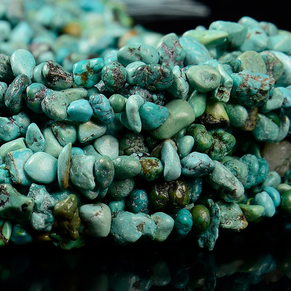 Natural Blue Green Turquoise Gemstone Pebble Nugget Chip 4-8mm Loose Beads 14.5 Inch Full Strand (80019986-d608)
