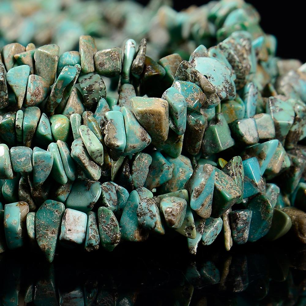 Natural Blue Green Turquoise Gemstone Pebble Nugget Chip 4-7mm Loose Beads 15 Inch Full Strand (80020052-d615)
