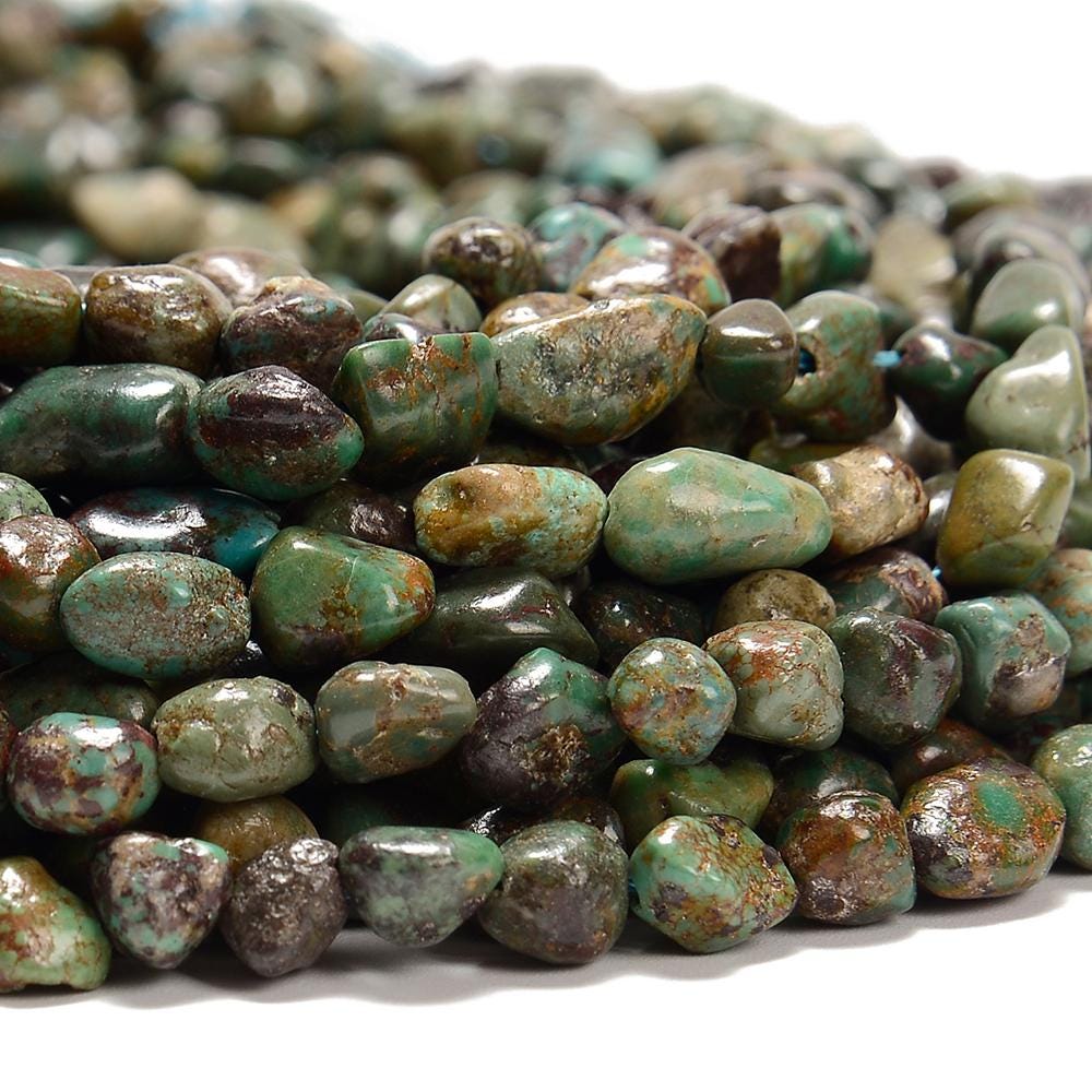 Natural Green Turquoise Gemstone Pebble Nugget Chip 5-7mm Loose Beads (d610)