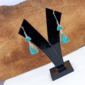 Arizona Turquoise Earrings: Sterling Silver Triangle Dangle