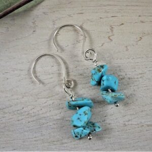 Turquoise Earrings/Boho Turquoise Dangle Earrings/Small Turquoise Drop Earrings/December Birthstone Jewelry