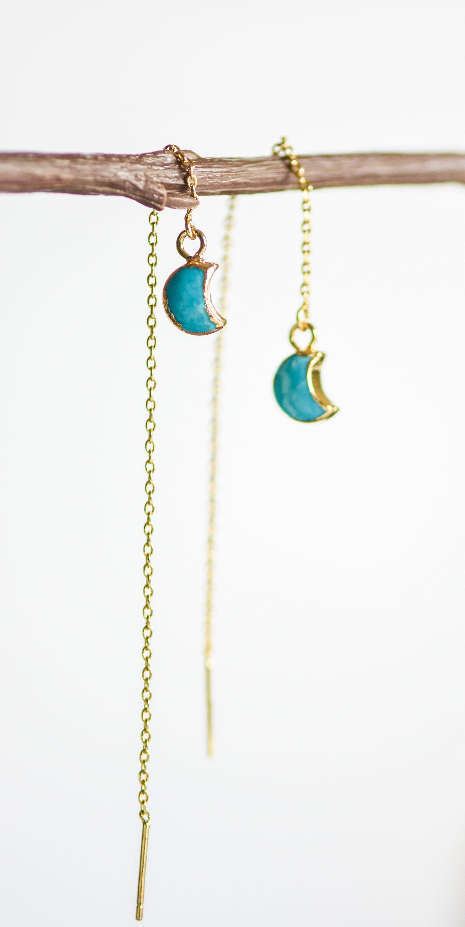 Gold Turquoise Earrings, Gold Turquoise Dangle, Gold Turquoise Dangle Earrings, Turquoise Earrings, Turquoise Dangles, Urquoisethreader Earrings