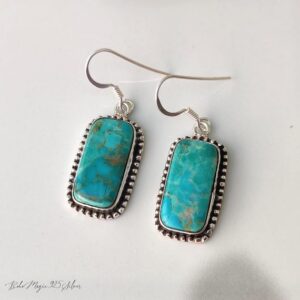 Natural Kingman Turquoise Earrings, Sterling Silver Gemstone, Promise Gifts