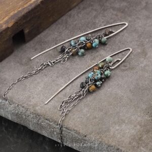 Sterling Silver Turquoise Earrings – Handmade Dangle Earring