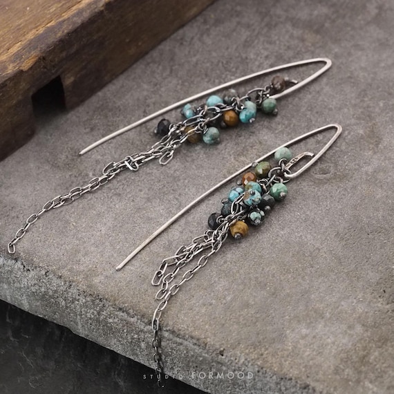 Sterling Silver Turquoise Earrings – Handmade Dangle Earring
