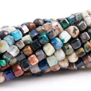 2mm Turquoise Beads Beveled Edge Faceted Cube Grade A Genuine Natural Gemstone Loose Beads 15" Strand Bulk Lot Options (117560-3947)
